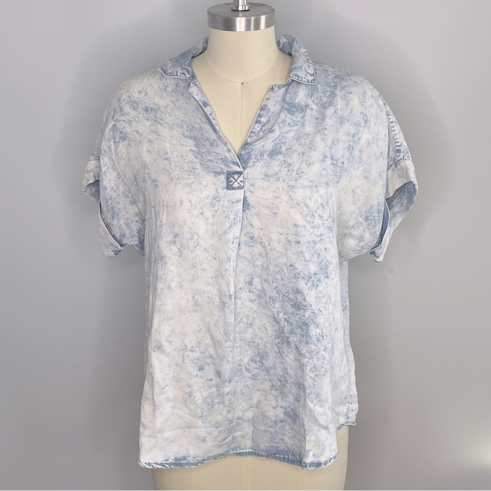Thread + Supply Chambray Shirt- Acid Wash Blue- Size Small
